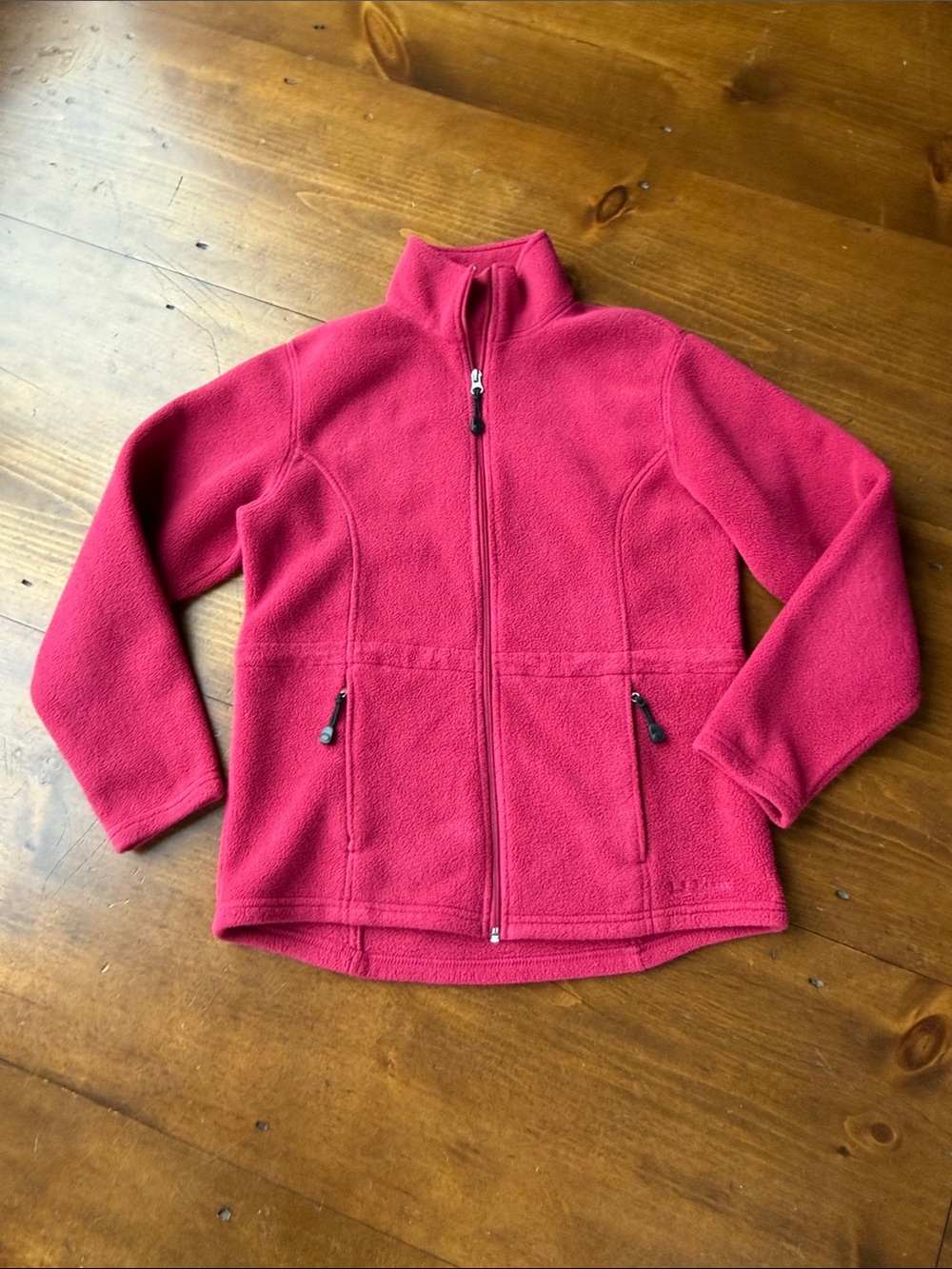 LL Bean Red Fleece Jacket Sz S